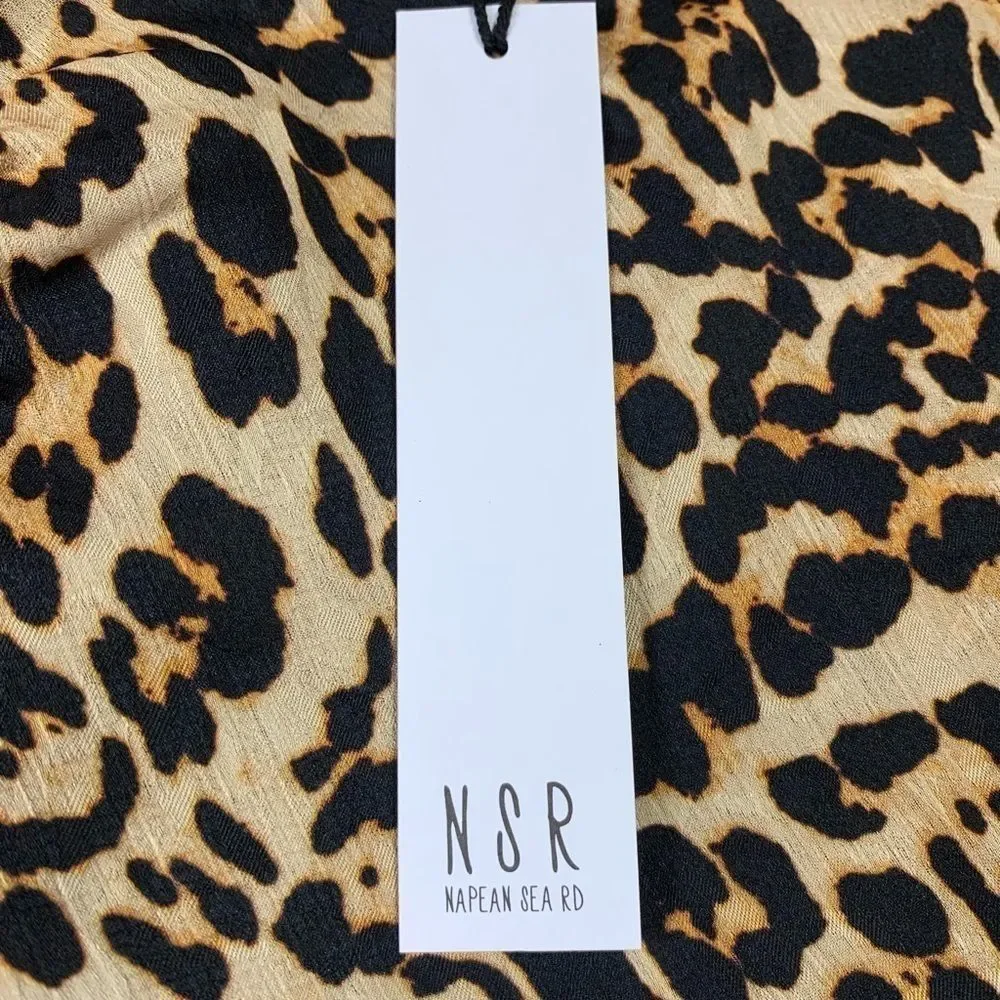 NSR Animal Print Short Puff Sleeve Mini Dress Small/Medium - Picture 7 of 7